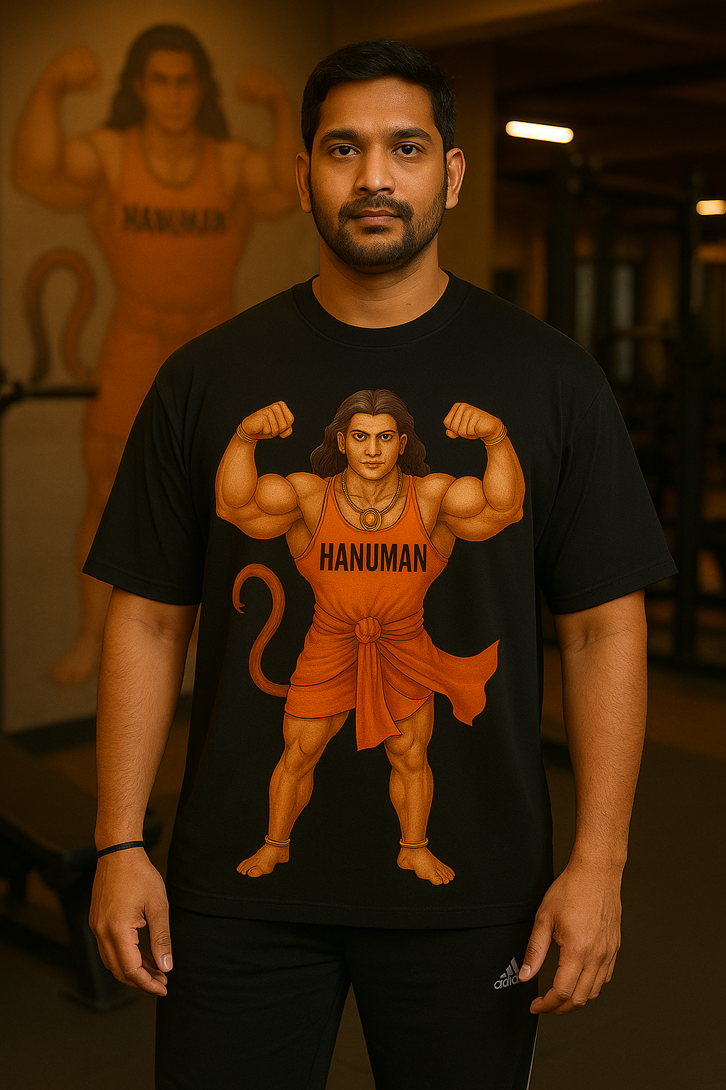 Oversized Hanuman Strength Tee – For True Warriors