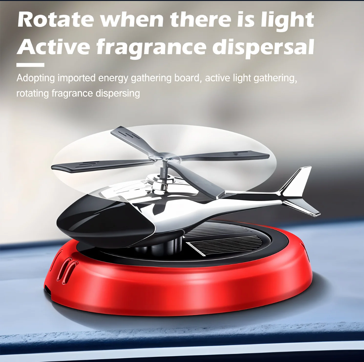 Solar-Powered Rotating Helicopter Car Air Freshener